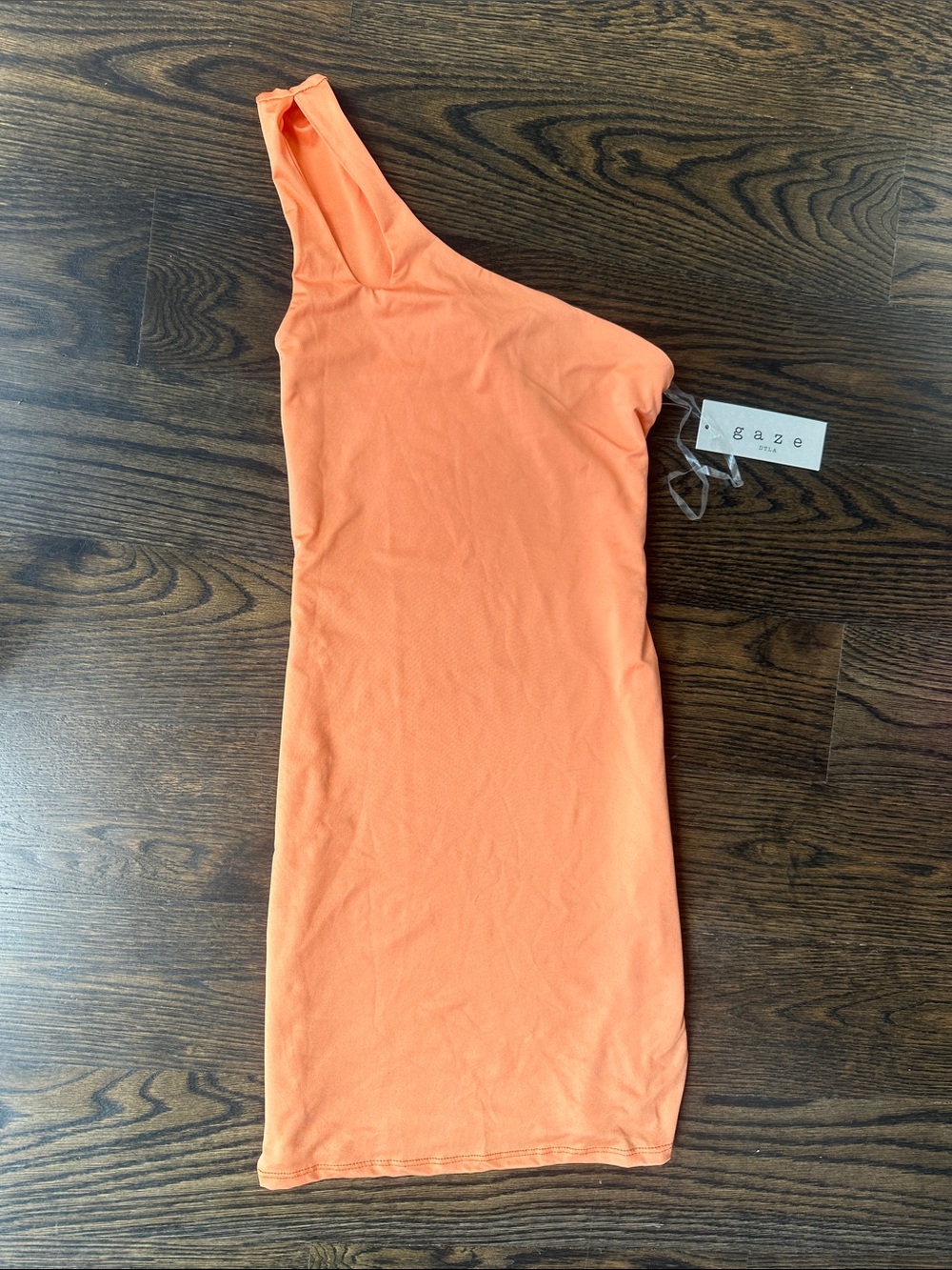 gaze One-Shoulder Bodycon Dress in Coral